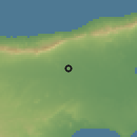 Shaded relief of the 55 km around Ulukişla, drawn from the GMTED2010 grid