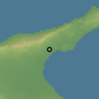 Shaded relief of the 55 km around Yarköy, drawn from the GMTED2010 grid