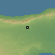 Shaded relief of the 55 km around Yeniceköy, drawn from the GMTED2010 grid
