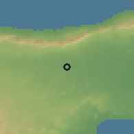 Shaded relief of the 55 km around Yeni Taşkent, drawn from the GMTED2010 grid