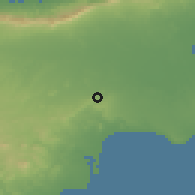 Shaded relief of the 55 km around Yiğitler, drawn from the GMTED2010 grid