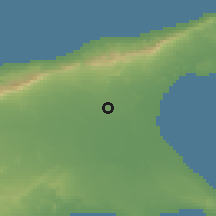 Shaded relief of the 55 km around Yıldırım, drawn from the GMTED2010 grid