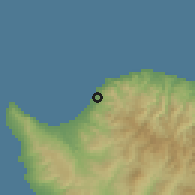 Shaded relief of the 55 km around Agia Marina Chrysochous, drawn from the GMTED2010 grid