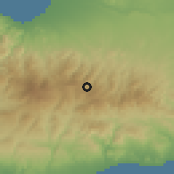 Shaded relief of the 55 km around Alithinou, drawn from the GMTED2010 grid