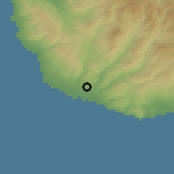 Shaded relief of the 55 km around Anarita, drawn from the GMTED2010 grid
