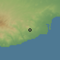 Shaded relief of the 55 km around Anglisides, drawn from the GMTED2010 grid