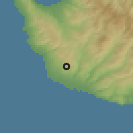 Shaded relief of the 55 km around Armou, drawn from the GMTED2010 grid