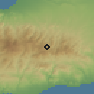 Shaded relief of the 55 km around Askas, drawn from the GMTED2010 grid