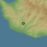 Shaded relief of the 55 km around Axylou, drawn from the GMTED2010 grid