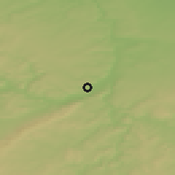 Shaded relief of the 50 km around Černošice, drawn from the GMTED2010 grid