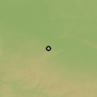 Shaded relief of the 50 km around Červené Pečky, drawn from the GMTED2010 grid
