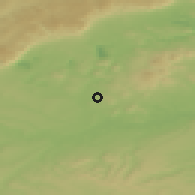 Shaded relief of the 49 km around Bečov, drawn from the GMTED2010 grid