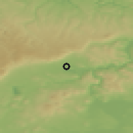 Shaded relief of the 49 km around Chabařovice, drawn from the GMTED2010 grid