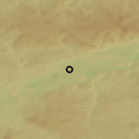 Shaded relief of the 49 km around Chodov, drawn from the GMTED2010 grid