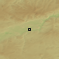 Shaded relief of the 49 km around Dalovice, drawn from the GMTED2010 grid