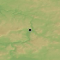 Shaded relief of the 49 km around Děčín, drawn from the GMTED2010 grid