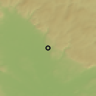 Shaded relief of the 50 km around Bělkovice-Lašt'any, drawn from the GMTED2010 grid