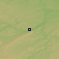 Shaded relief of the 50 km around Dobřichovice, drawn from the GMTED2010 grid
