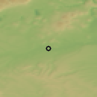 Shaded relief of the 49 km around Dobroměřice, drawn from the GMTED2010 grid