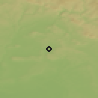 Shaded relief of the 49 km around Dolní Bousov, drawn from the GMTED2010 grid