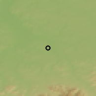 Shaded relief of the 50 km around Doubrava, drawn from the GMTED2010 grid