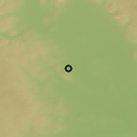 Shaded relief of the 50 km around Drahanovice, drawn from the GMTED2010 grid