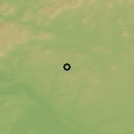 Shaded relief of the 49 km around Dubá, drawn from the GMTED2010 grid