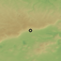 Shaded relief of the 49 km around Dubí, drawn from the GMTED2010 grid