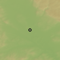 Shaded relief of the 50 km around Dub nad Moravou, drawn from the GMTED2010 grid