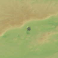 Shaded relief of the 49 km around Duchcov, drawn from the GMTED2010 grid