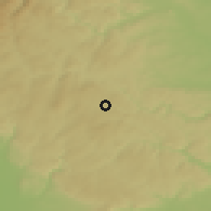Shaded relief of the 50 km around Dvorce, drawn from the GMTED2010 grid