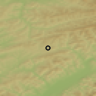 Shaded relief of the 50 km around Francova Lhota, drawn from the GMTED2010 grid