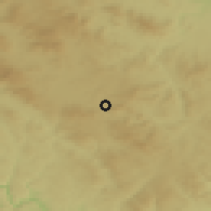 Shaded relief of the 50 km around Frymburk, drawn from the GMTED2010 grid