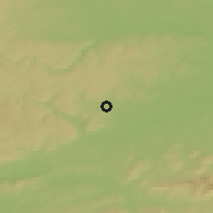 Shaded relief of the 50 km around Fulnek, drawn from the GMTED2010 grid