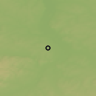 Shaded relief of the 50 km around Hat', drawn from the GMTED2010 grid