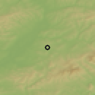 Shaded relief of the 50 km around Hluk, drawn from the GMTED2010 grid