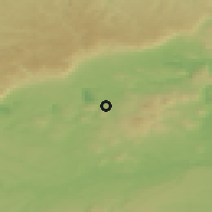 Shaded relief of the 49 km around Bílina, drawn from the GMTED2010 grid