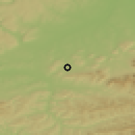 Shaded relief of the 50 km around Hodslavice, drawn from the GMTED2010 grid