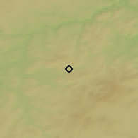 Shaded relief of the 50 km around Holoubkov, drawn from the GMTED2010 grid