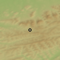 Shaded relief of the 50 km around Horní Bečva, drawn from the GMTED2010 grid