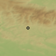 Shaded relief of the 49 km around Horní Branná, drawn from the GMTED2010 grid