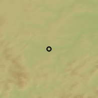 Shaded relief of the 50 km around Horšovský Týn, drawn from the GMTED2010 grid