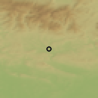 Shaded relief of the 49 km around Hostinné, drawn from the GMTED2010 grid