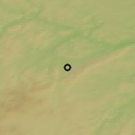 Shaded relief of the 50 km around Hostomice, drawn from the GMTED2010 grid