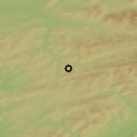 Shaded relief of the 50 km around Hovězí, drawn from the GMTED2010 grid