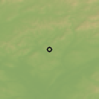 Shaded relief of the 50 km around Hovorany, drawn from the GMTED2010 grid