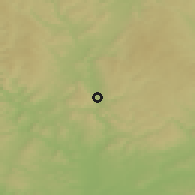 Shaded relief of the 50 km around Blansko, drawn from the GMTED2010 grid