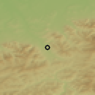 Shaded relief of the 50 km around Hrádek, drawn from the GMTED2010 grid