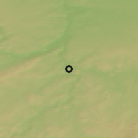 Shaded relief of the 50 km around Hradištko, drawn from the GMTED2010 grid