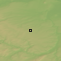 Shaded relief of the 50 km around Hřebeč, drawn from the GMTED2010 grid